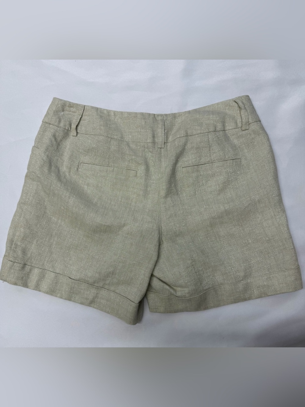 Apt. 9 Natural Beige With Gold Metallic Linen-Blend Shorts - Picture 3 of 7